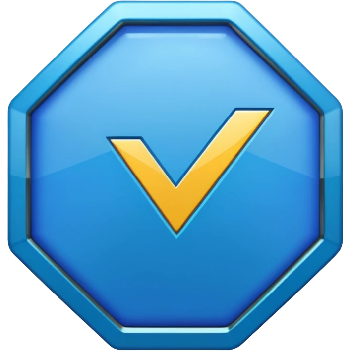 Blue tick in octagon  emoji