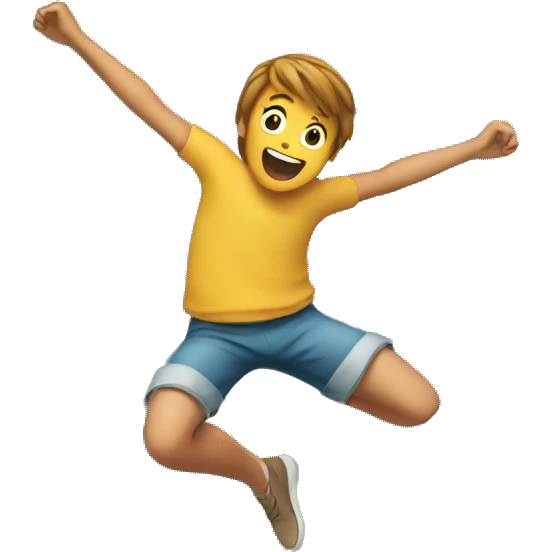 Person jumping off cliff edge emoji