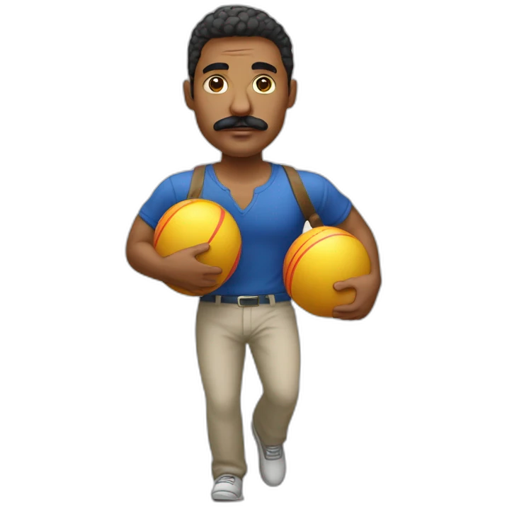  Expressively strenuously carrying heavy balls white Cuban Man with mustache emoji
