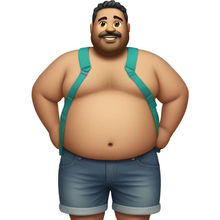 Fat man with shorts emoji