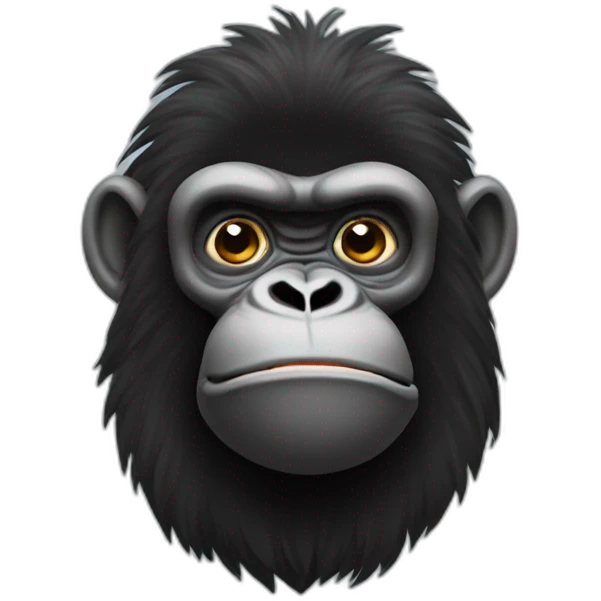 Un gorille sur des cochons noir emoji