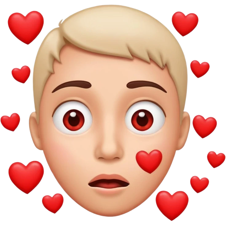 Surprising face with hearts emoji