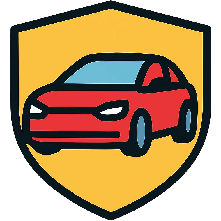 Modern car logo with shield shape, automotive brand symbol emoji