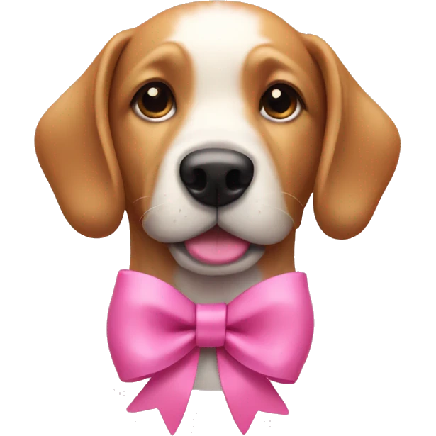Dog with a pink bow emoji