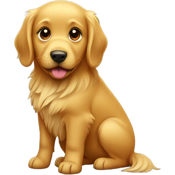 Golden retriever pooping emoji