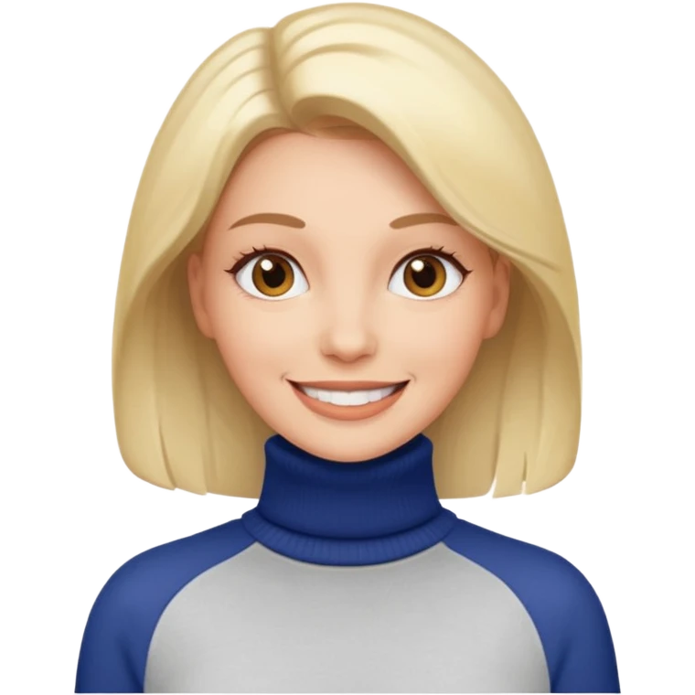 white turtleneck sweater on woman emoji
