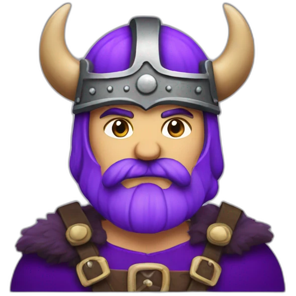 Purple and mustach Viking emoji