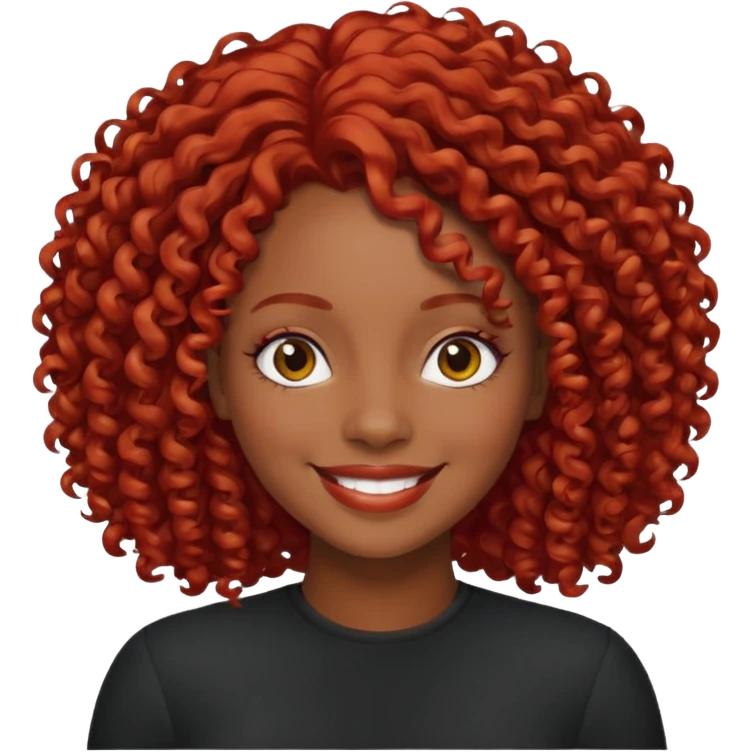 very black woman with curly red hair emoji