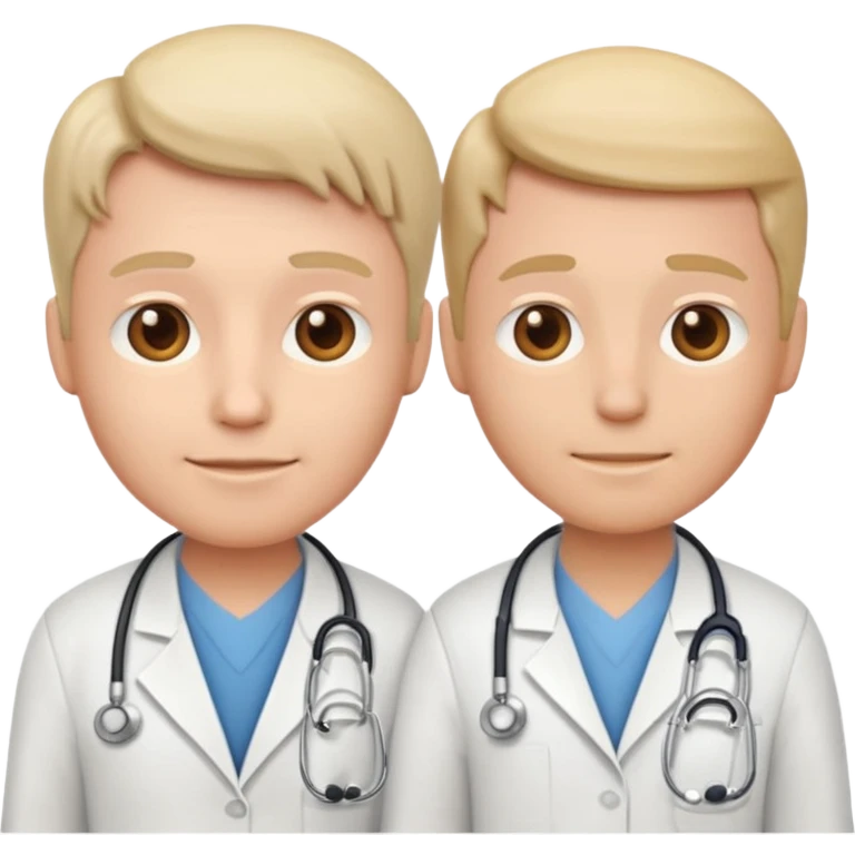 animated apple-style emoji of a doctor and programmer side by side emoji
