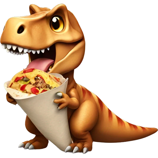 T-Rex eating a burrito emoji