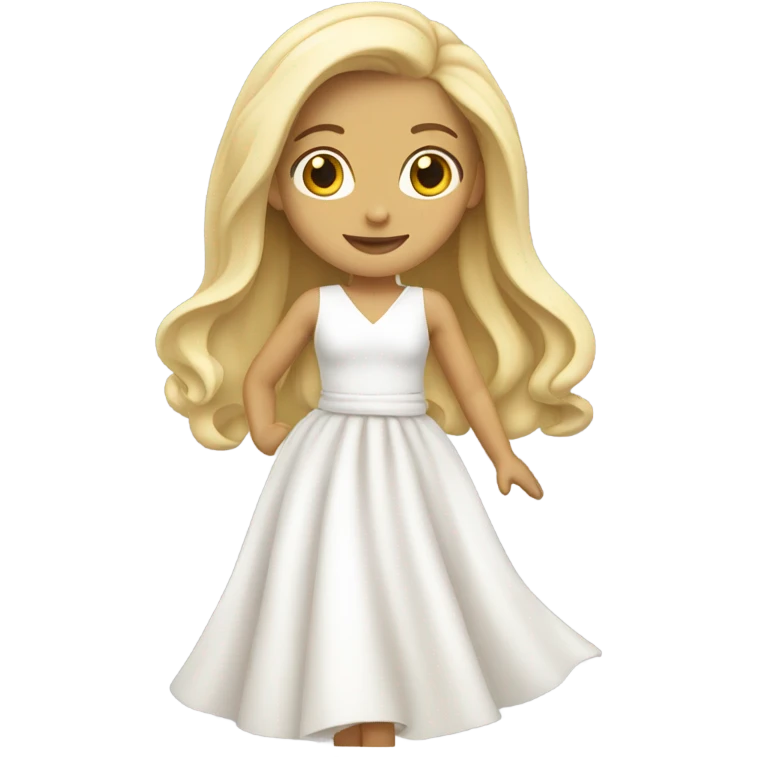 blonde girl in white dress emoji