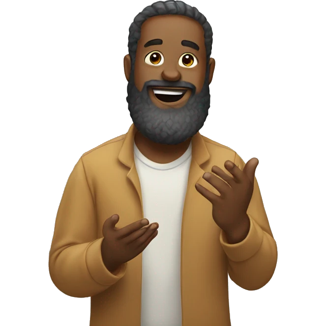 Bearded man clapping emoji