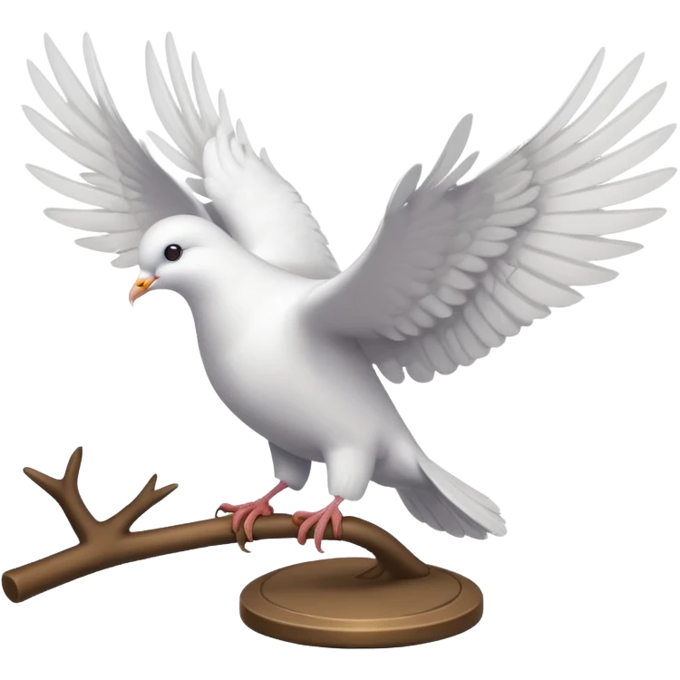white dove in training perch emoji