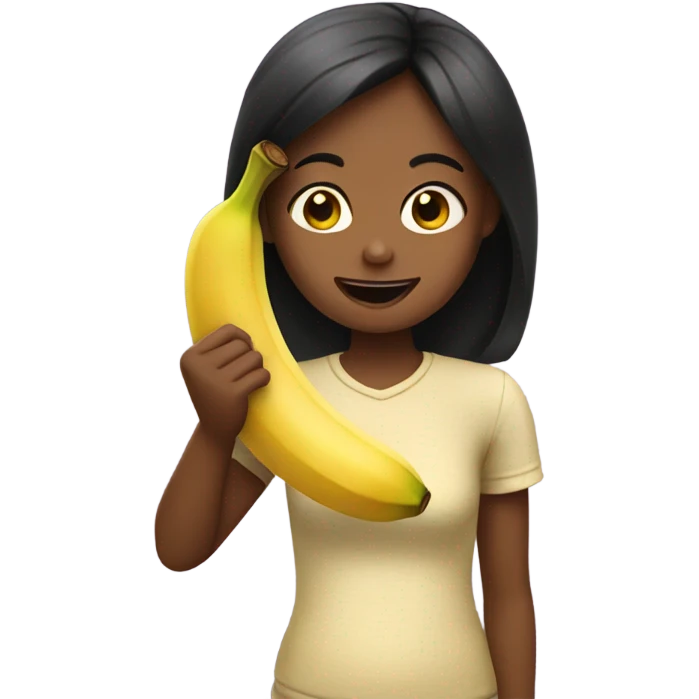 Girl eating a banana emoji