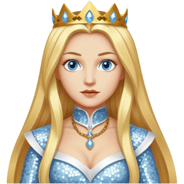 Katharina Siegel, Mistress of Vlad Tepes with long golden blonde hair, white sequin outfit emoji