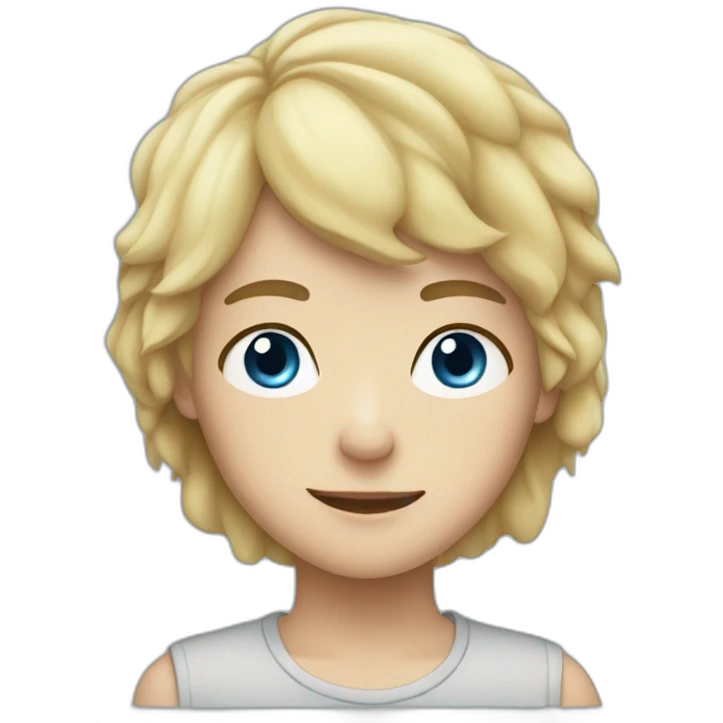 brunette boy with with blonde girl with blue eyes emoji