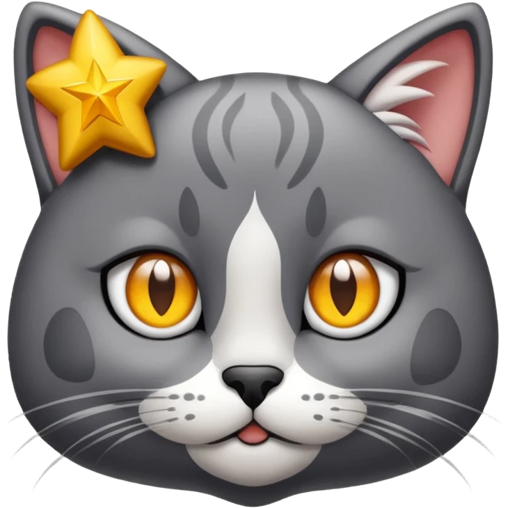 Um gato com estrela no olho emoji