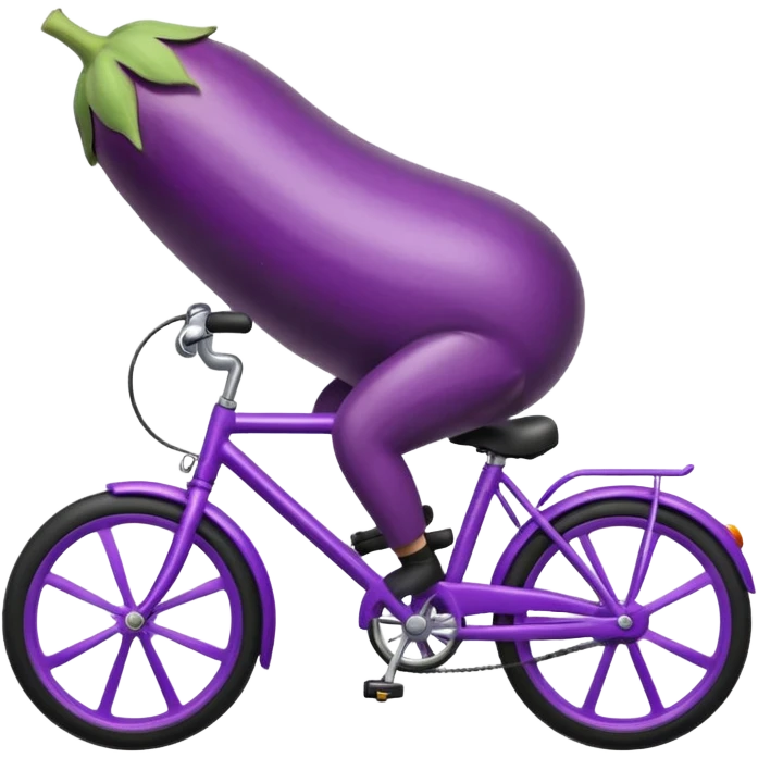 Eggplant riding a bike emoji