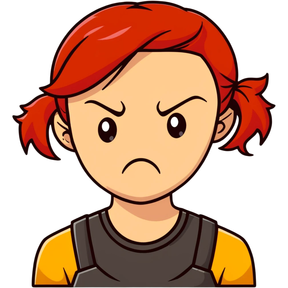 redhead girl angry face emoji