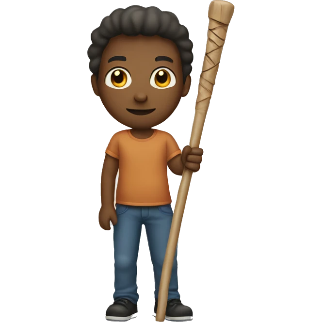 Person holding stick emoji
