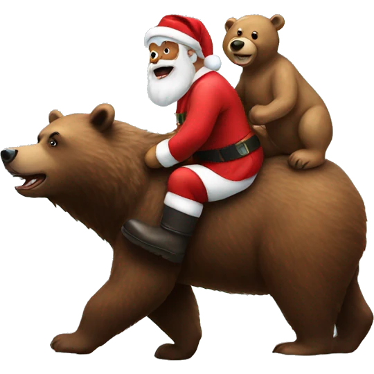 Santa riding a bear emoji