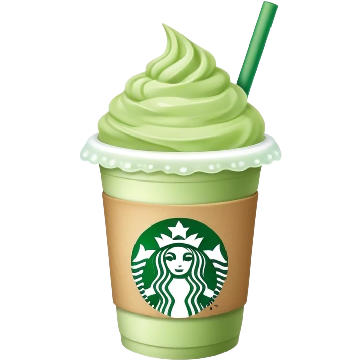 iced pastel green matcha in starbucks coffee cup emoji