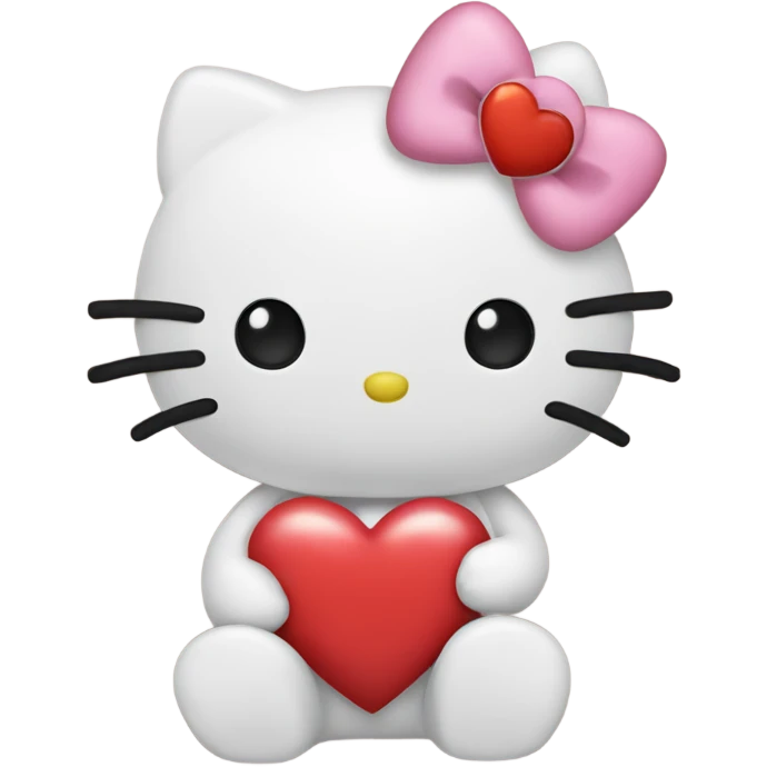 hello kitty with heart emoji