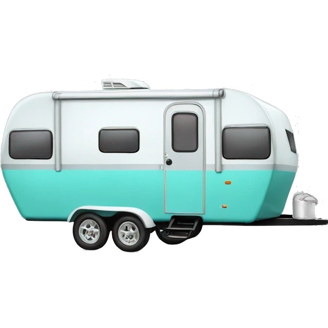 Realistic isolated tiffany blue camping trailer emoji