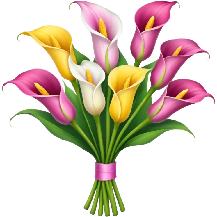 calla lily flower multicolor bouquet emoji