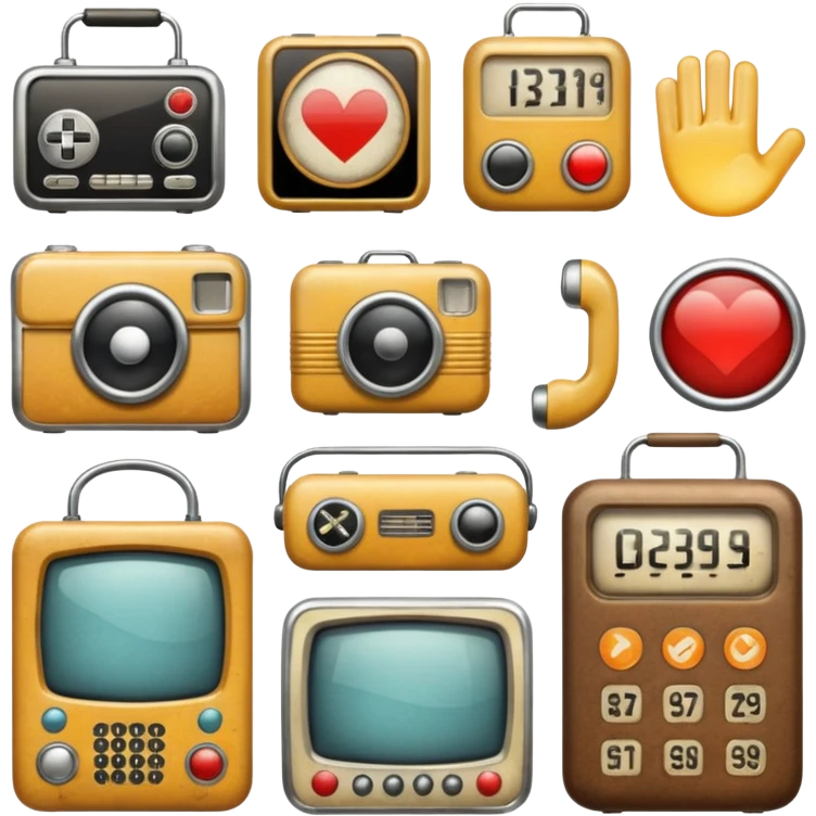 retro items emoji