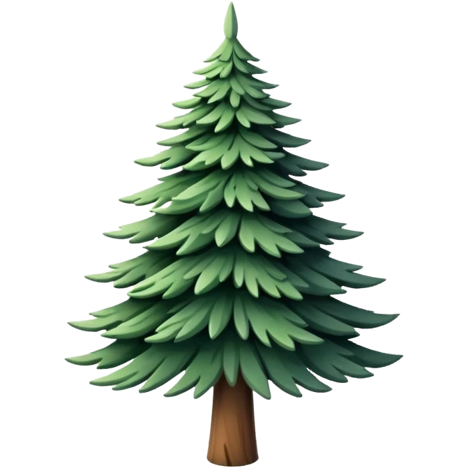 white fir Christmas tree, lush needles, isolated emoji