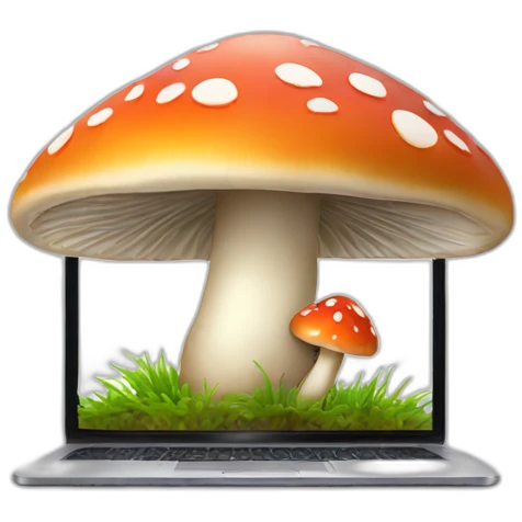 laptop on a mushroom emoji