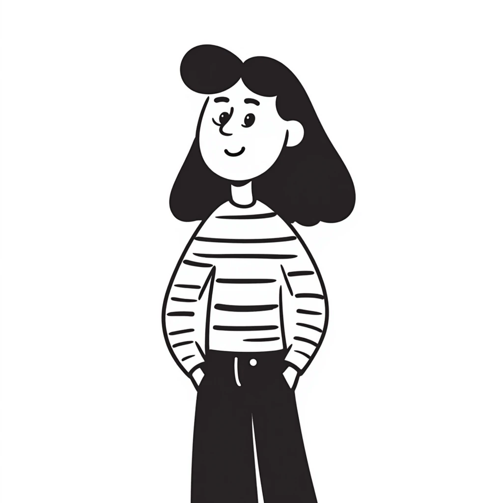 playful cartoon character, hand-drawn doodle style, simple lines, friendly expression emoji