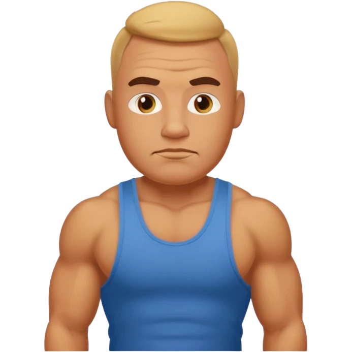 crea un señor fuerte con cara de papa emoji