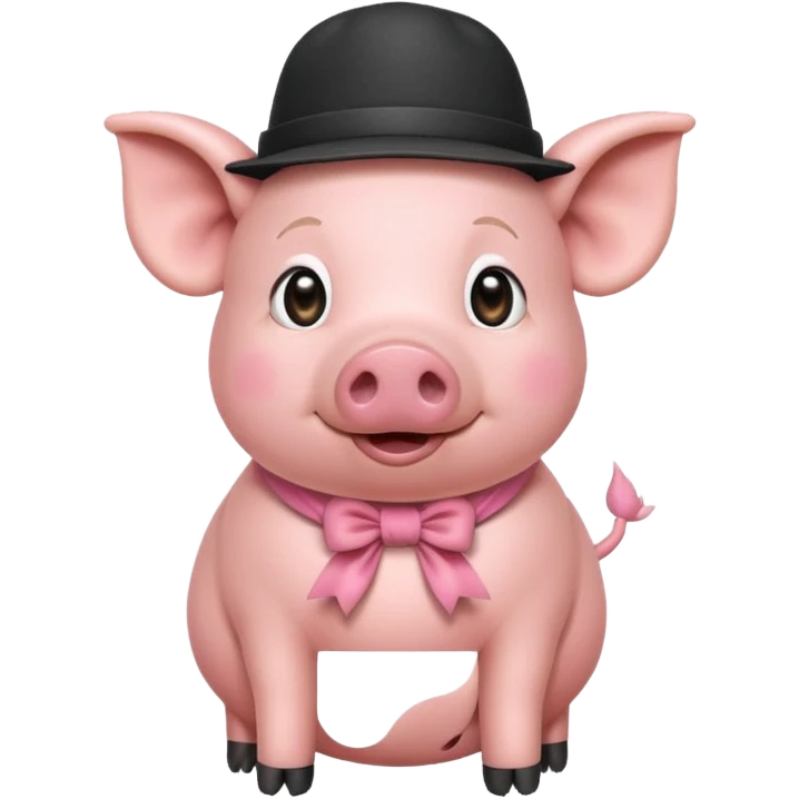 pig wear hat emoji