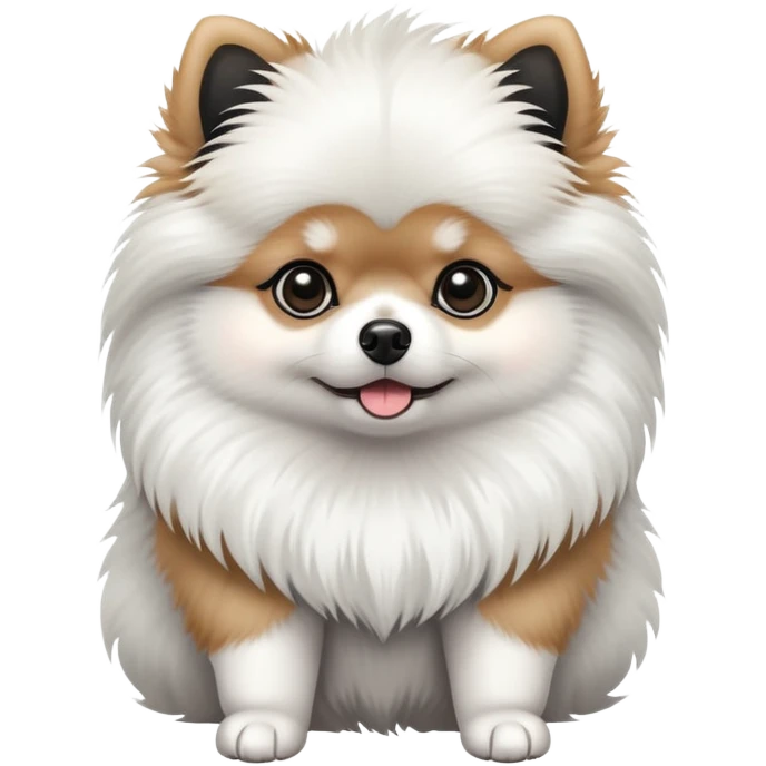 Black white pomeranian  emoji