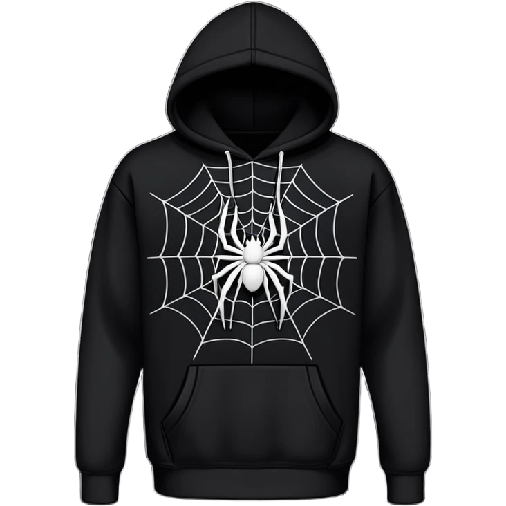 The Black Sp5der Hoodie features a black base with distinctive middle spot where there is a spider web on it, and the whole hoodie is black in the spider web in the middle is black emoji