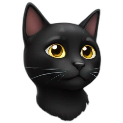 A black cat emoji