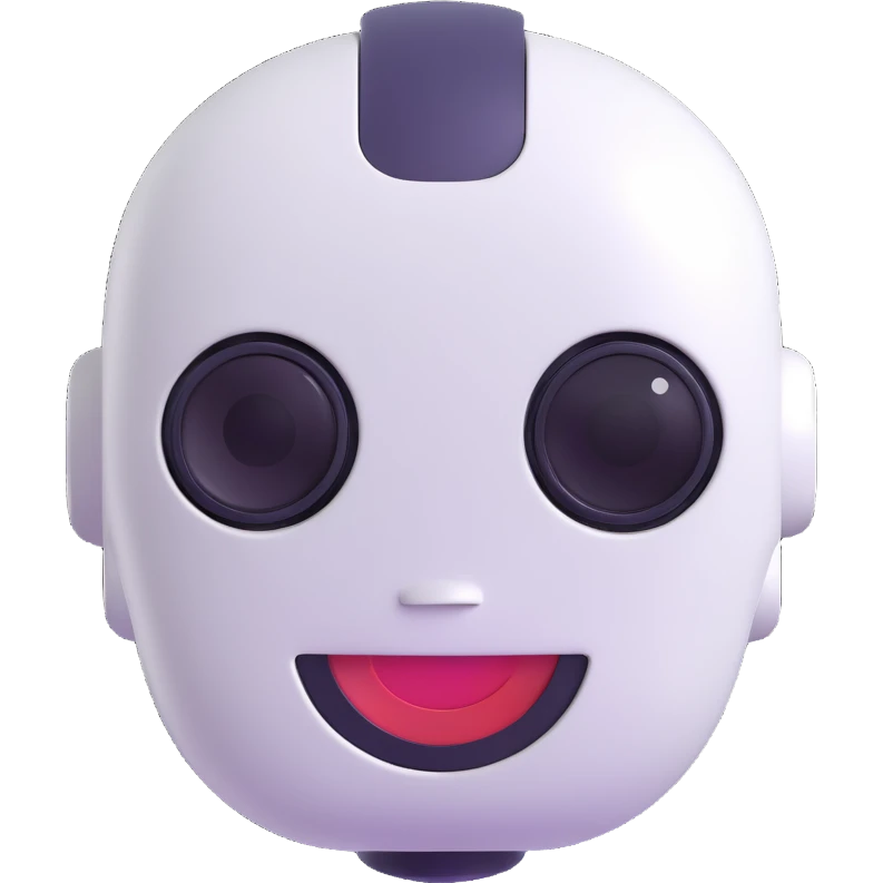 Cute robot assistant head, smile emoji