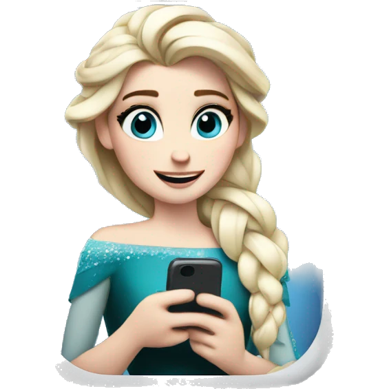 Elsa texting on an iPhone  emoji
