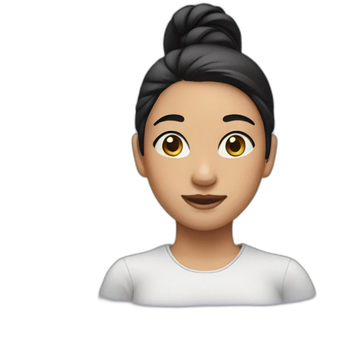 girl with black hair in a ponytail emoji