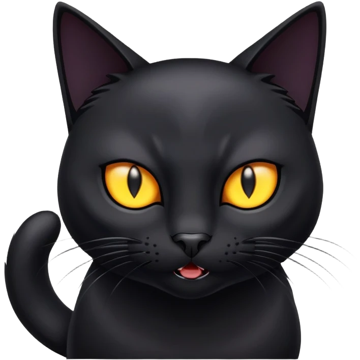 Hissing black cat emoji
