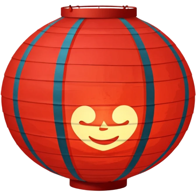 Paper Lantern + red glow, Street Lantern. emoji