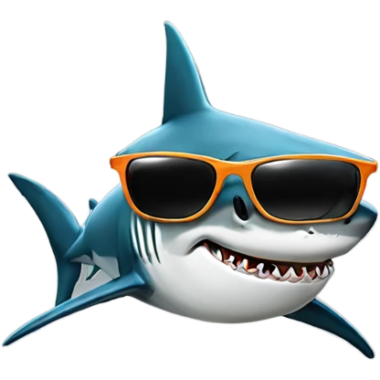 Shark wearing sunglasses smoking emoji