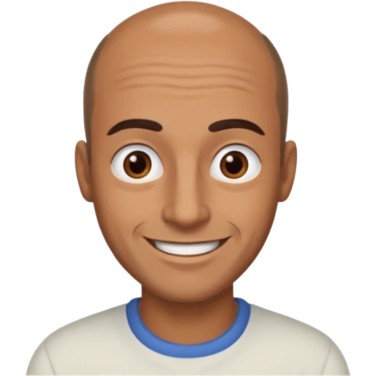 dark tan smiling man with thick eyebrows and balding sparse hair emoji