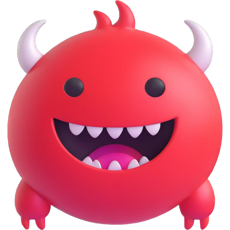 怪人, 3D emoji style, round and shiny emoji