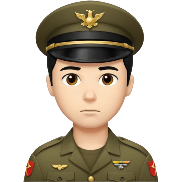 male soldier black hair style emoji