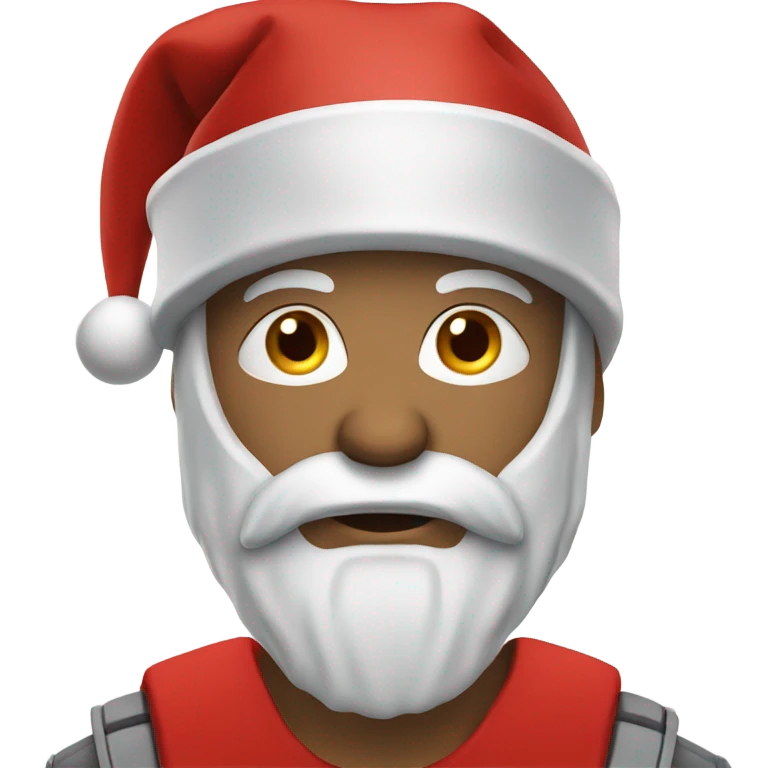 white spartan male wearing red santa hat emoji