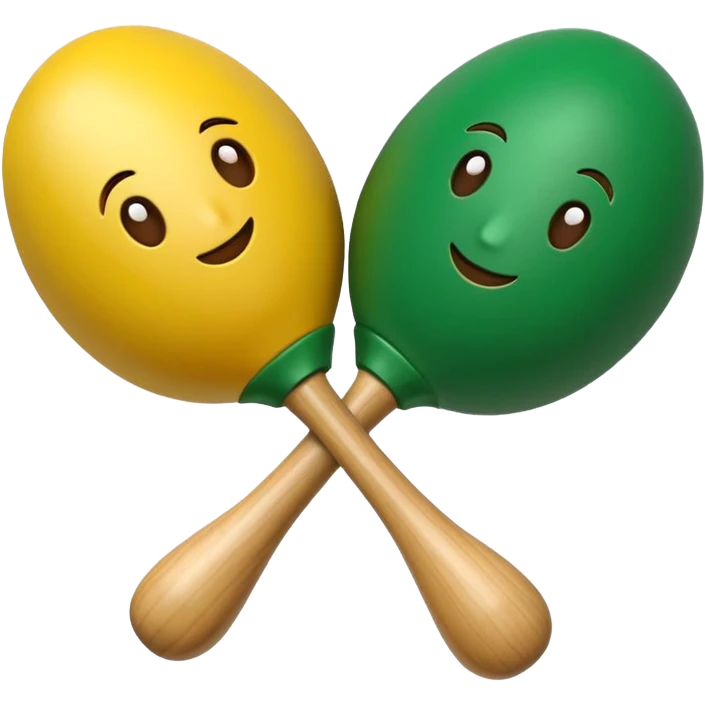 maracas amarillas y verdes emoji