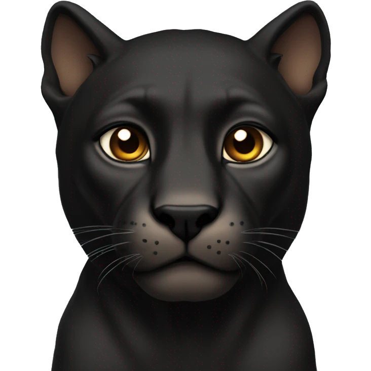 Black pantera with brown big eyes,stand half-profile emoji